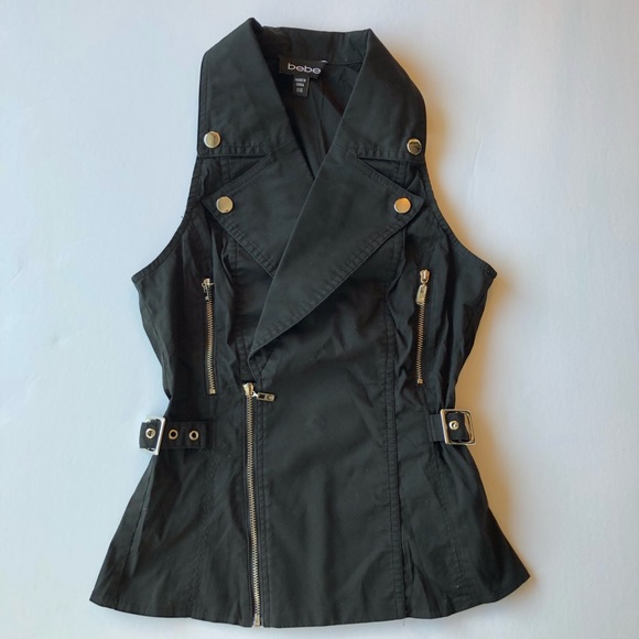 bebe Tops - NEW, NEVER WORN. Bebe Black Edgy Vest
